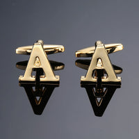 New high quality gold letters A-Z name Cufflinks men French shirt Cufflinks