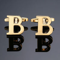 New high quality gold letters A-Z name Cufflinks men French shirt Cufflinks