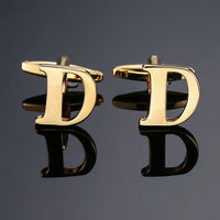 New high quality gold letters A-Z name Cufflinks men French shirt Cufflinks