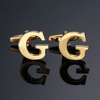 New high quality gold letters A-Z name Cufflinks men French shirt Cufflinks