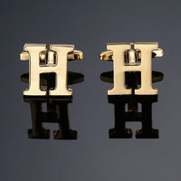 New high quality gold letters A-Z name Cufflinks men French shirt Cufflinks