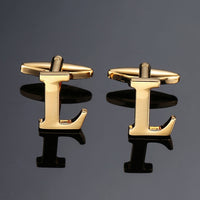 New high quality gold letters A-Z name Cufflinks men French shirt Cufflinks