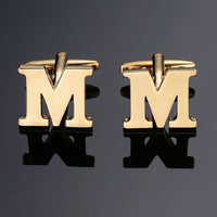 New high quality gold letters A-Z name Cufflinks men French shirt Cufflinks