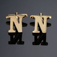 New high quality gold letters A-Z name Cufflinks men French shirt Cufflinks