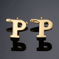 New high quality gold letters A-Z name Cufflinks men French shirt Cufflinks