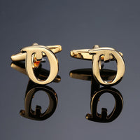 New high quality gold letters A-Z name Cufflinks men French shirt Cufflinks