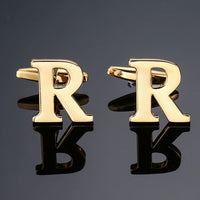 New high quality gold letters A-Z name Cufflinks men French shirt Cufflinks