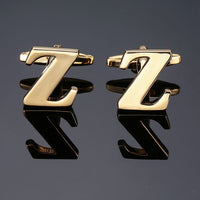 New high quality gold letters A-Z name Cufflinks men French shirt Cufflinks