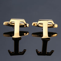 New high quality gold letters A-Z name Cufflinks men French shirt Cufflinks