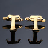 New high quality gold letters A-Z name Cufflinks men French shirt Cufflinks