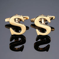 New high quality gold letters A-Z name Cufflinks men French shirt Cufflinks