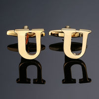 New high quality gold letters A-Z name Cufflinks men French shirt Cufflinks