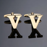 New high quality gold letters A-Z name Cufflinks men French shirt Cufflinks