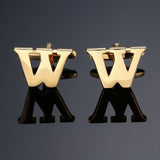 New high quality gold letters A-Z name Cufflinks men French shirt Cufflinks