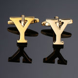 New high quality gold letters A-Z name Cufflinks men French shirt Cufflinks