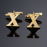 New high quality gold letters A-Z name Cufflinks men French shirt Cufflinks