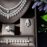 4pcs Bridal Zirconia Jewelry Sets Luxury Dubai Nigeria Crystal Wedding Jewelry Sets for Women Party