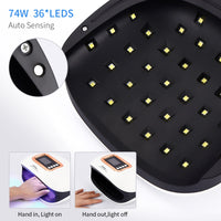 72W UV Lamp LED Nail Lamp With 36 LEDs Two Hand Lamp Nail Dryer Manicure Curing Nail Gel Polish 10s 30s 60s 99s Auto Sensor