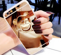 For iphone 5S Case Diamond Rhinestone Mirror Phone Bag Back Cover For iPhone X 8 6 6S 7 Plus XR XS Max Ring Stand Finger Holder
