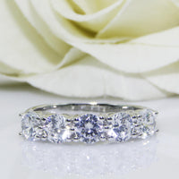 2.0CTW Round Cut DF Color Moissanite Center,14K Solid White Gold, Female Gold Ring,Wedding Ring,Pave Set Style
