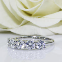 2.0CTW Round Cut DF Color Moissanite Center,14K Solid White Gold, Female Gold Ring,Wedding Ring,Pave Set Style