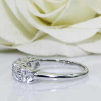 2.0CTW Round Cut DF Color Moissanite Center,14K Solid White Gold, Female Gold Ring,Wedding Ring,Pave Set Style