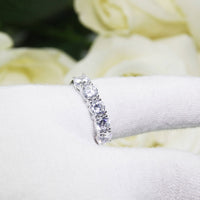 2.0CTW Round Cut DF Color Moissanite Center,14K Solid White Gold, Female Gold Ring,Wedding Ring,Pave Set Style