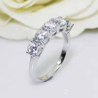 2.0CTW Round Cut DF Color Moissanite Center,14K Solid White Gold, Female Gold Ring,Wedding Ring,Pave Set Style