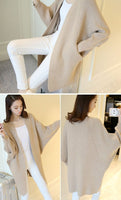 Long Cardigan Women Sweater Autumn Winter Bat Sleeve Knitted Sweater Plus Size Jacket Loose Ladies Sweaters Cardigans 3XL