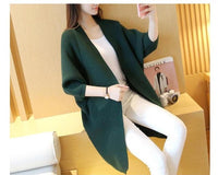 Long Cardigan Women Sweater Autumn Winter Bat Sleeve Knitted Sweater Plus Size Jacket Loose Ladies Sweaters Cardigans 3XL