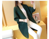 Long Cardigan Women Sweater Autumn Winter Bat Sleeve Knitted Sweater Plus Size Jacket Loose Ladies Sweaters Cardigans 3XL