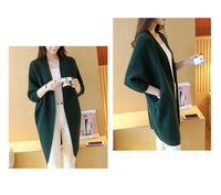 Long Cardigan Women Sweater Autumn Winter Bat Sleeve Knitted Sweater Plus Size Jacket Loose Ladies Sweaters Cardigans 3XL