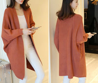 Long Cardigan Women Sweater Autumn Winter Bat Sleeve Knitted Sweater Plus Size Jacket Loose Ladies Sweaters Cardigans 3XL