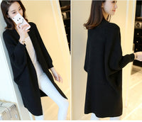 Long Cardigan Women Sweater Autumn Winter Bat Sleeve Knitted Sweater Plus Size Jacket Loose Ladies Sweaters Cardigans 3XL