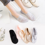 5 Pairs Fashion Women Girls Summer Socks Style Lace Flower Short Sock Antiskid Invisible Ankle Socks  7 colors