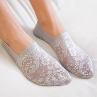 5 Pairs Fashion Women Girls Summer Socks Style Lace Flower Short Sock Antiskid Invisible Ankle Socks  7 colors