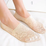 5 Pairs Fashion Women Girls Summer Socks Style Lace Flower Short Sock Antiskid Invisible Ankle Socks  7 colors