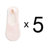 5 Pairs Fashion Women Girls Summer Socks Style Lace Flower Short Sock Antiskid Invisible Ankle Socks  7 colors