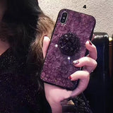 Glitter marble diamond ring holder silicone phone case for iphone 7 8 6 S plus X XR XS 11 Pro MAX for samsung S8 S9 S10 Note 8 9