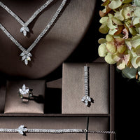 Hot Wedding Bridal Jewelry Sets for Women Elegant Party Gifts Fashion Cubic Zirconia Big Wedding Jewelry Sets