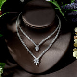 Hot Wedding Bridal Jewelry Sets for Women Elegant Party Gifts Fashion Cubic Zirconia Big Wedding Jewelry Sets