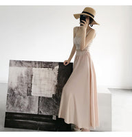 Casual Satin Flare Maxi Wide Leg Pants Women High Waist Solid Thin Loose Chiffon Trousers Summer  Skirt Pants