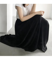 Casual Satin Flare Maxi Wide Leg Pants Women High Waist Solid Thin Loose Chiffon Trousers Summer  Skirt Pants