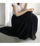 Casual Satin Flare Maxi Wide Leg Pants Women High Waist Solid Thin Loose Chiffon Trousers Summer  Skirt Pants
