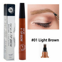 5 Colors Eyebrow Pen Waterproof 4 Fork Tip Eyebrow Tattoo Pencil Cosmetic Long Lasting Natural Dark Brown Liquid Eye Brow Pencil