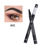 5 Colors Eyebrow Pen Waterproof 4 Fork Tip Eyebrow Tattoo Pencil Cosmetic Long Lasting Natural Dark Brown Liquid Eye Brow Pencil