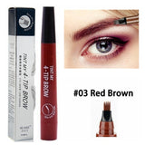 5 Colors Eyebrow Pen Waterproof 4 Fork Tip Eyebrow Tattoo Pencil Cosmetic Long Lasting Natural Dark Brown Liquid Eye Brow Pencil