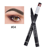 5 Colors Eyebrow Pen Waterproof 4 Fork Tip Eyebrow Tattoo Pencil Cosmetic Long Lasting Natural Dark Brown Liquid Eye Brow Pencil