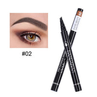 5 Colors Eyebrow Pen Waterproof 4 Fork Tip Eyebrow Tattoo Pencil Cosmetic Long Lasting Natural Dark Brown Liquid Eye Brow Pencil