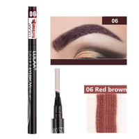 5 Colors Eyebrow Pen Waterproof 4 Fork Tip Eyebrow Tattoo Pencil Cosmetic Long Lasting Natural Dark Brown Liquid Eye Brow Pencil